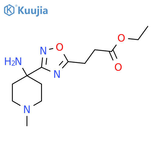 ethyl 3-3-(4-amino-1-methylpiperidin-4-yl)-1,2,4-oxadiazol-5-ylpropanoate structure