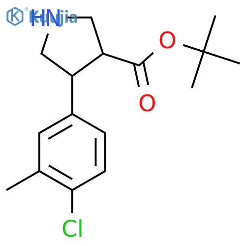 tert-butyl 4-(4-chloro-3-methylphenyl)pyrrolidine-3-carboxylate structure