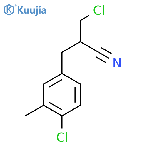 3-chloro-2-(4-chloro-3-methylphenyl)methylpropanenitrile structure