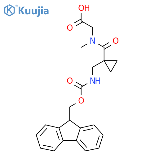 2-(1-{1-({(9H-fluoren-9-yl)methoxycarbonyl}amino)methylcyclopropyl}-N-methylformamido)acetic acid structure