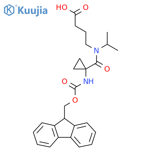 4-{1-1-({(9H-fluoren-9-yl)methoxycarbonyl}amino)cyclopropyl-N-(propan-2-yl)formamido}butanoic acid structure