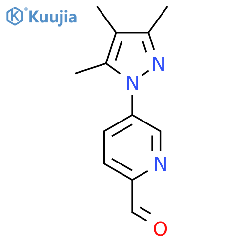 5-(trimethyl-1H-pyrazol-1-yl)pyridine-2-carbaldehyde structure