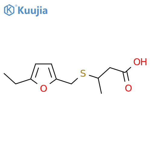 3-{(5-ethylfuran-2-yl)methylsulfanyl}butanoic acid structure