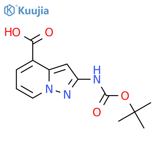 2-{(tert-butoxy)carbonylamino}pyrazolo1,5-apyridine-4-carboxylic acid structure