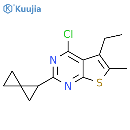 4-chloro-5-ethyl-6-methyl-2-{spiro2.2pentan-1-yl}thieno2,3-dpyrimidine structure