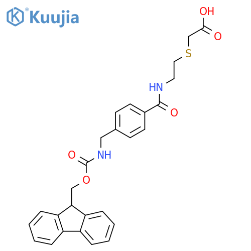 2-{2-({4-({(9H-fluoren-9-yl)methoxycarbonyl}amino)methylphenyl}formamido)ethylsulfanyl}acetic acid structure