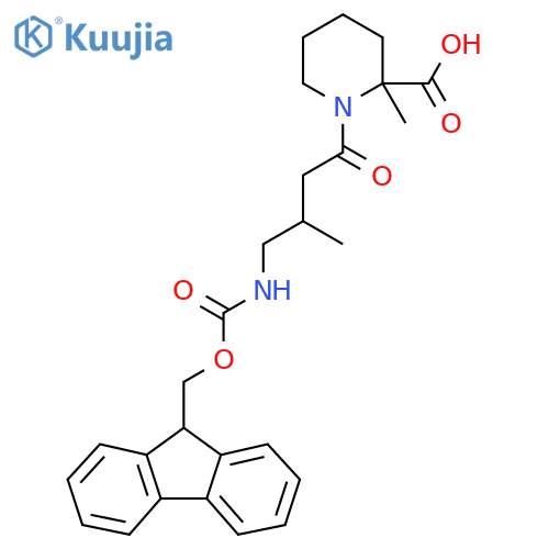 1-4-({(9H-fluoren-9-yl)methoxycarbonyl}amino)-3-methylbutanoyl-2-methylpiperidine-2-carboxylic acid structure