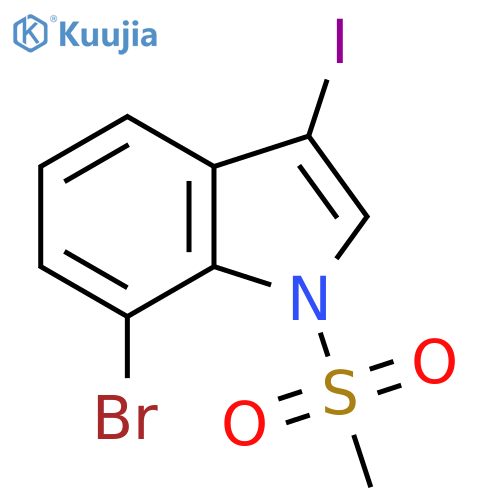 7-bromo-3-iodo-1-methanesulfonyl-1H-indole structure