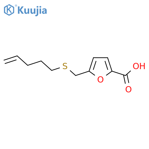 5-(pent-4-en-1-ylsulfanyl)methylfuran-2-carboxylic acid structure