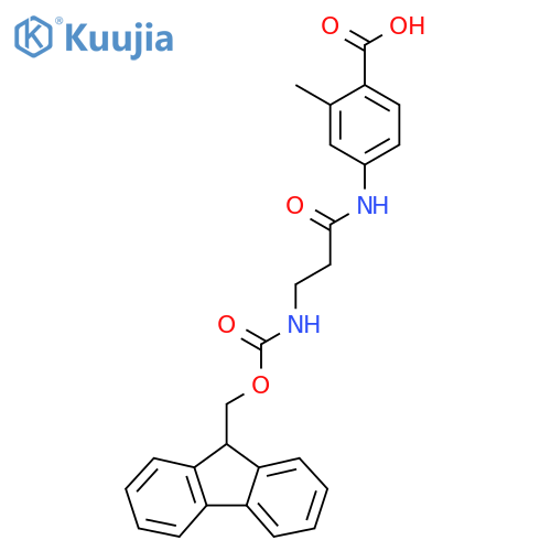 4-3-({(9H-fluoren-9-yl)methoxycarbonyl}amino)propanamido-2-methylbenzoic acid structure