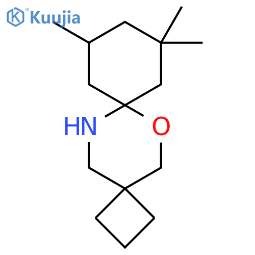 9,9,11-trimethyl-6-oxa-13-azadispiro3.2.5^{7}.2^{4}tetradecane structure