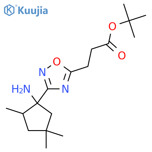 tert-butyl 3-3-(1-amino-2,4,4-trimethylcyclopentyl)-1,2,4-oxadiazol-5-ylpropanoate structure