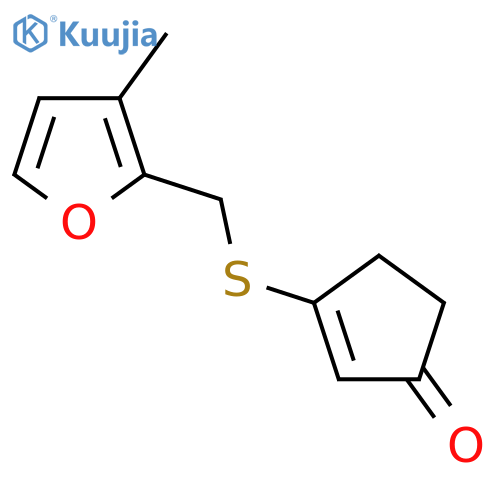 3-{(3-methylfuran-2-yl)methylsulfanyl}cyclopent-2-en-1-one structure