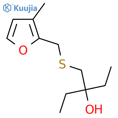 3-({(3-methylfuran-2-yl)methylsulfanyl}methyl)pentan-3-ol structure