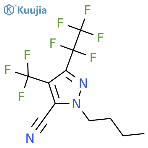 1-butyl-3-(1,1,2,2,2-pentafluoroethyl)-4-(trifluoromethyl)-1H-pyrazole-5-carbonitrile structure