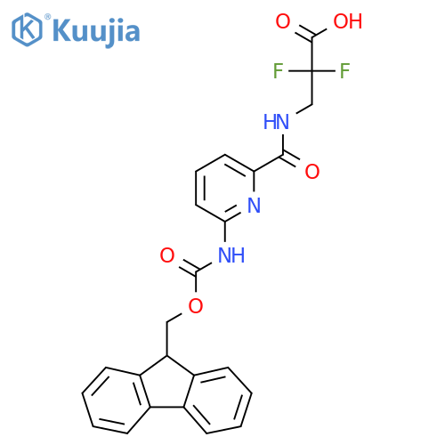 3-{6-({(9H-fluoren-9-yl)methoxycarbonyl}amino)pyridin-2-ylformamido}-2,2-difluoropropanoic acid structure