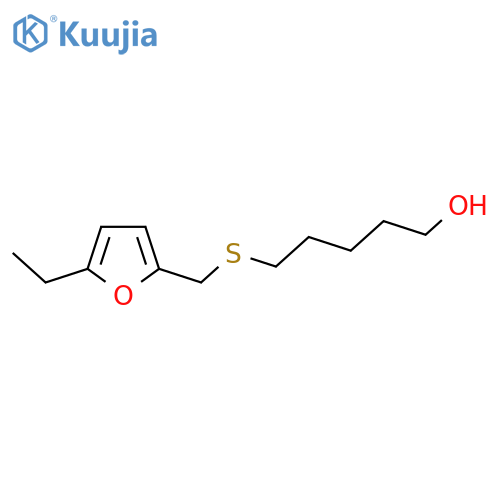 5-{(5-ethylfuran-2-yl)methylsulfanyl}pentan-1-ol structure