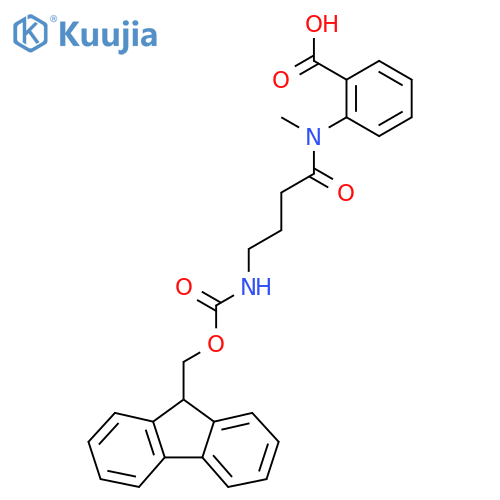 2-4-({(9H-fluoren-9-yl)methoxycarbonyl}amino)-N-methylbutanamidobenzoic acid structure