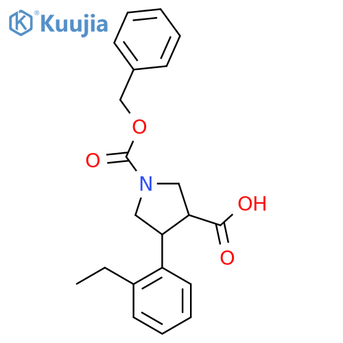 1-(benzyloxy)carbonyl-4-(2-ethylphenyl)pyrrolidine-3-carboxylic acid structure