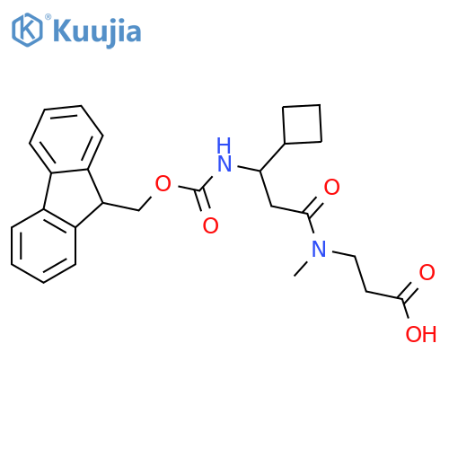 3-3-cyclobutyl-3-({(9H-fluoren-9-yl)methoxycarbonyl}amino)-N-methylpropanamidopropanoic acid structure