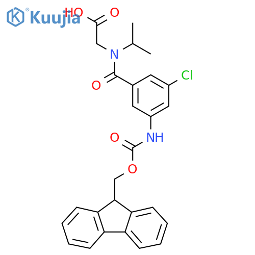 2-{1-3-chloro-5-({(9H-fluoren-9-yl)methoxycarbonyl}amino)phenyl-N-(propan-2-yl)formamido}acetic acid structure