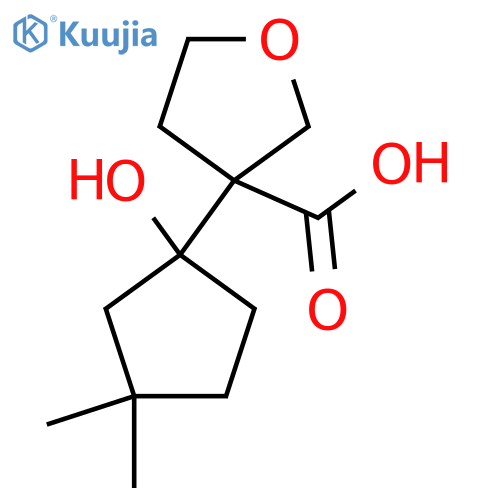 3-(1-hydroxy-3,3-dimethylcyclopentyl)oxolane-3-carboxylic acid structure