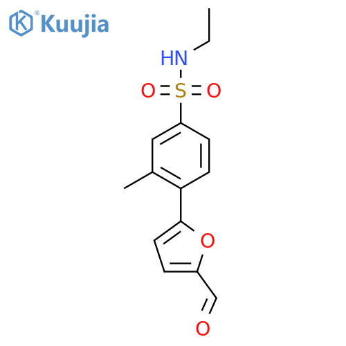 N-ethyl-4-(5-formylfuran-2-yl)-3-methylbenzene-1-sulfonamide structure