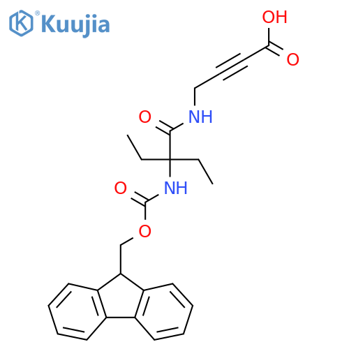 4-2-ethyl-2-({(9H-fluoren-9-yl)methoxycarbonyl}amino)butanamidobut-2-ynoic acid structure
