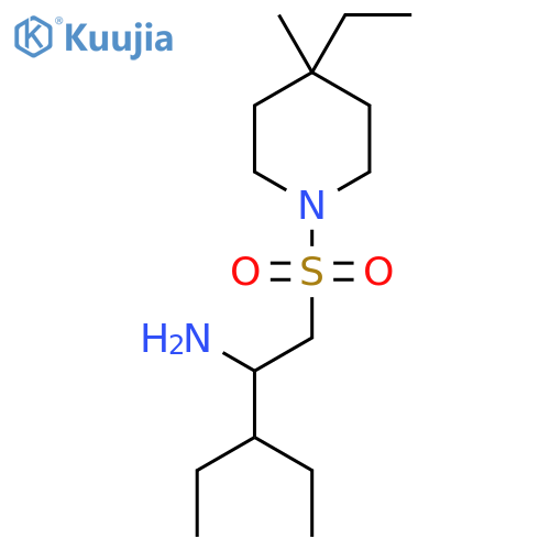 3-ethyl-1-(4-ethyl-4-methylpiperidin-1-yl)sulfonylpentan-2-amine structure