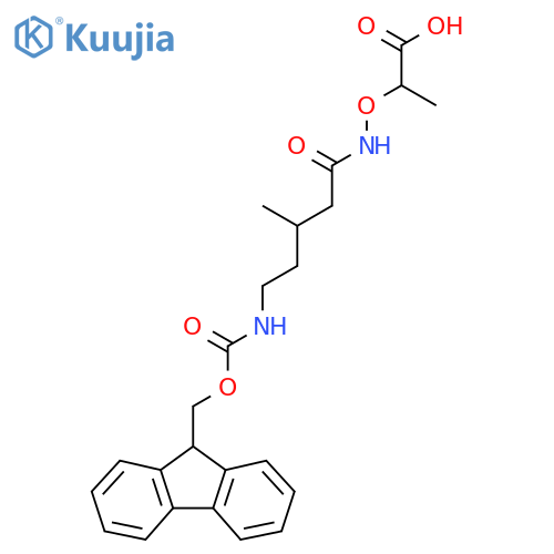 2-{5-({(9H-fluoren-9-yl)methoxycarbonyl}amino)-3-methylpentanamidooxy}propanoic acid structure