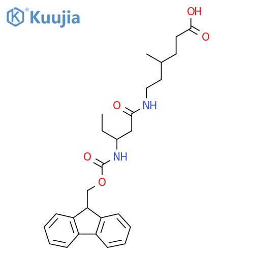 6-3-({(9H-fluoren-9-yl)methoxycarbonyl}amino)pentanamido-4-methylhexanoic acid structure