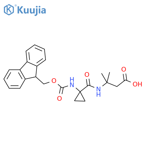 3-{1-({(9H-fluoren-9-yl)methoxycarbonyl}amino)cyclopropylformamido}-3-methylbutanoic acid structure