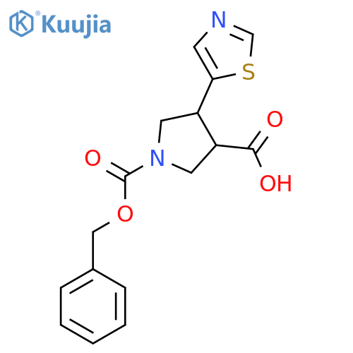 1-(benzyloxy)carbonyl-4-(1,3-thiazol-5-yl)pyrrolidine-3-carboxylic acid structure