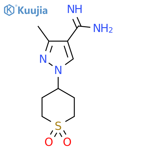 1-(1,1-dioxo-1lambda6-thian-4-yl)-3-methyl-1H-pyrazole-4-carboximidamide structure