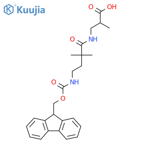 3-4-({(9H-fluoren-9-yl)methoxycarbonyl}amino)-2,2-dimethylbutanamido-2-methylpropanoic acid structure