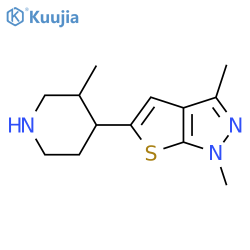 4-{1,3-dimethyl-1H-thieno2,3-cpyrazol-5-yl}-3-methylpiperidine structure