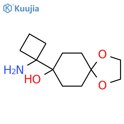 8-(1-aminocyclobutyl)-1,4-dioxaspiro4.5decan-8-ol structure