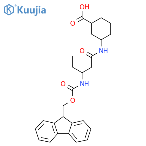 3-3-({(9H-fluoren-9-yl)methoxycarbonyl}amino)pentanamidocyclohexane-1-carboxylic acid structure