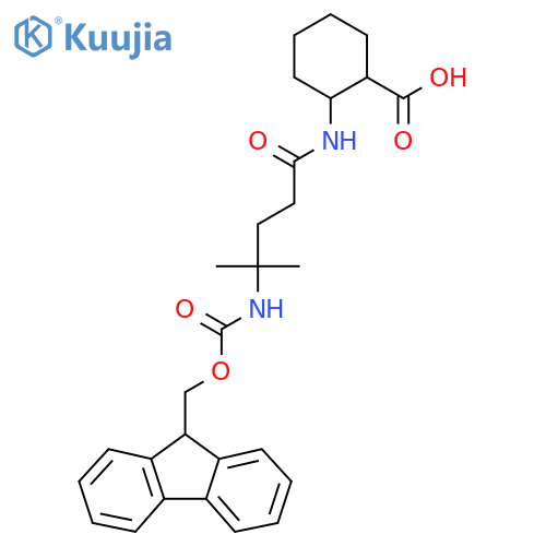 2-4-({(9H-fluoren-9-yl)methoxycarbonyl}amino)-4-methylpentanamidocyclohexane-1-carboxylic acid structure