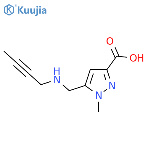 5-{(but-2-yn-1-yl)aminomethyl}-1-methyl-1H-pyrazole-3-carboxylic acid structure