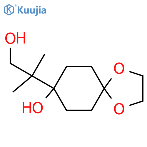 8-(1-hydroxy-2-methylpropan-2-yl)-1,4-dioxaspiro4.5decan-8-ol structure