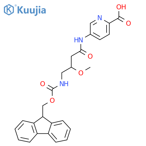 5-4-({(9H-fluoren-9-yl)methoxycarbonyl}amino)-3-methoxybutanamidopyridine-2-carboxylic acid structure