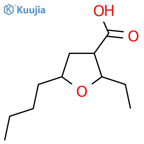 5-butyl-2-ethyloxolane-3-carboxylic acid structure