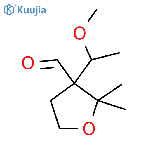 3-(1-methoxyethyl)-2,2-dimethyloxolane-3-carbaldehyde structure