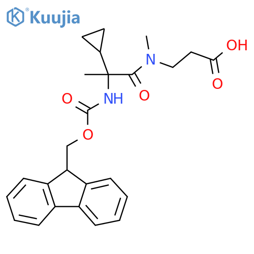 3-2-cyclopropyl-2-({(9H-fluoren-9-yl)methoxycarbonyl}amino)-N-methylpropanamidopropanoic acid structure