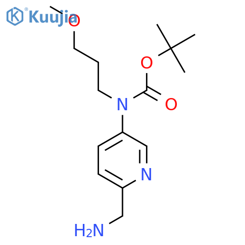 tert-butyl N-6-(aminomethyl)pyridin-3-yl-N-(3-methoxypropyl)carbamate structure
