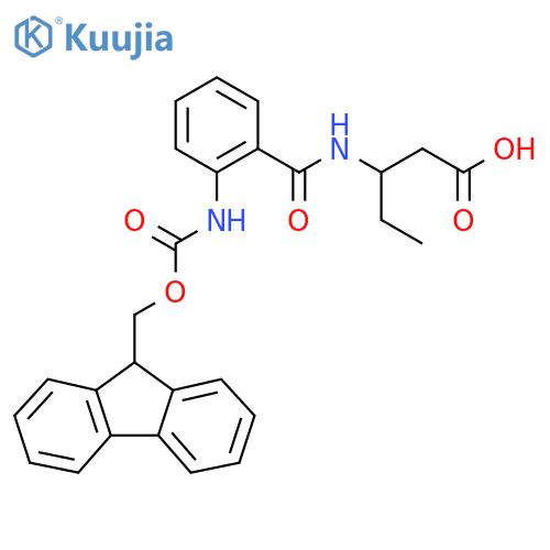3-{2-({(9H-fluoren-9-yl)methoxycarbonyl}amino)phenylformamido}pentanoic acid structure