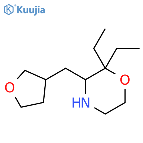 2,2-diethyl-3-(oxolan-3-ylmethyl)morpholine structure