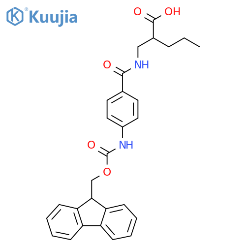 2-({4-({(9H-fluoren-9-yl)methoxycarbonyl}amino)phenylformamido}methyl)pentanoic acid structure