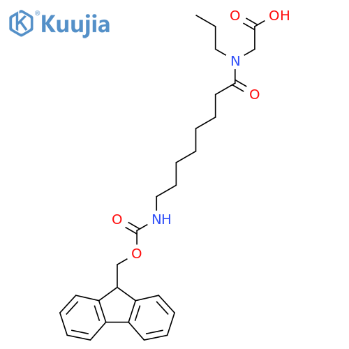 2-8-({(9H-fluoren-9-yl)methoxycarbonyl}amino)-N-propyloctanamidoacetic acid structure
